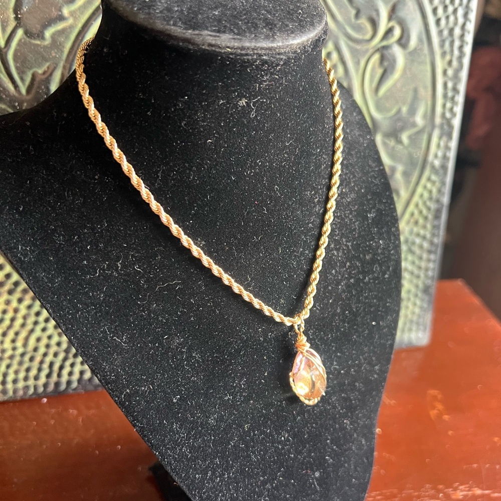 Gold-Filled Choker with Ametrine Pendant — Artist Wire Work - Picture 5 of 15